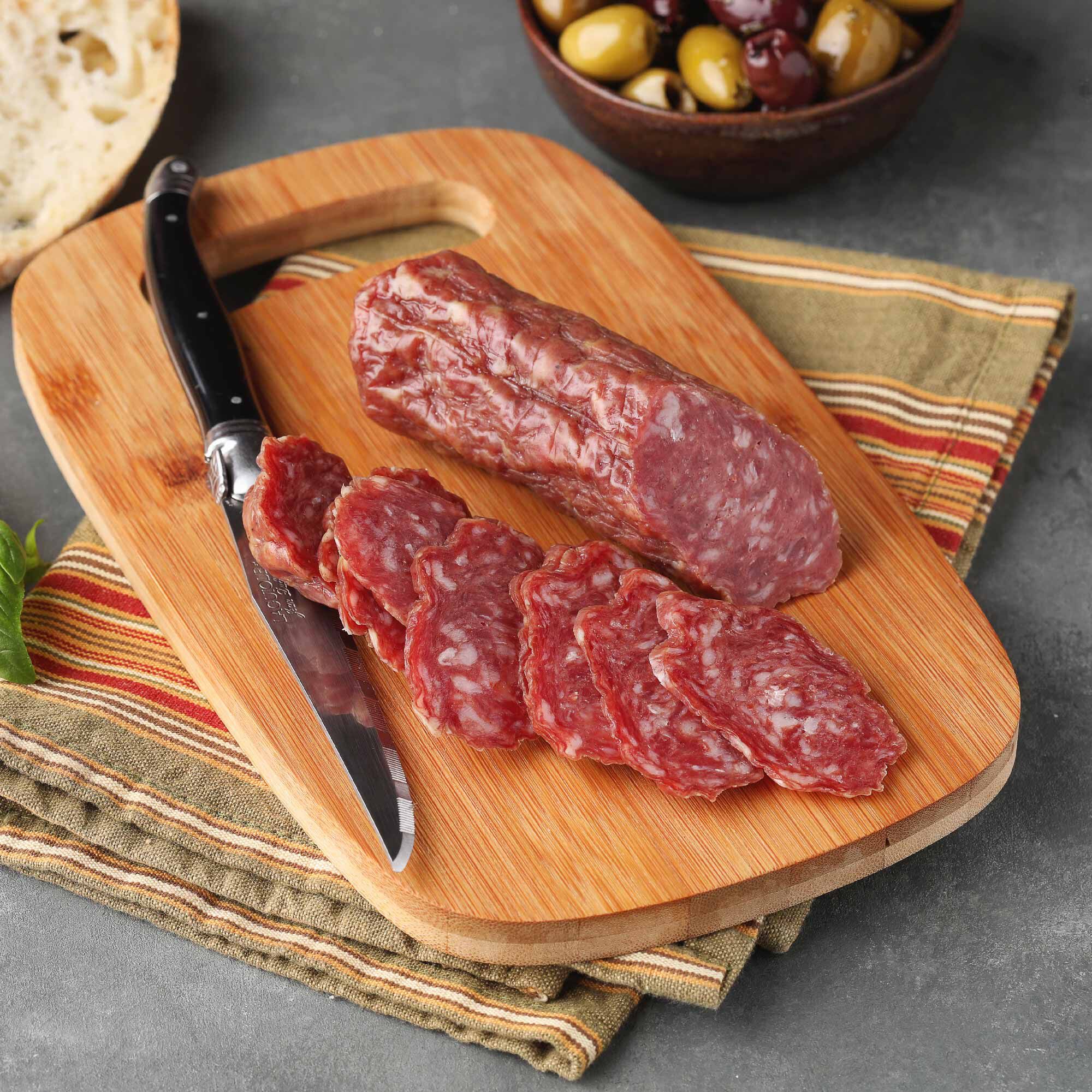 Artisanal Dry-Cured Pork Saucisson Sec, Sliced