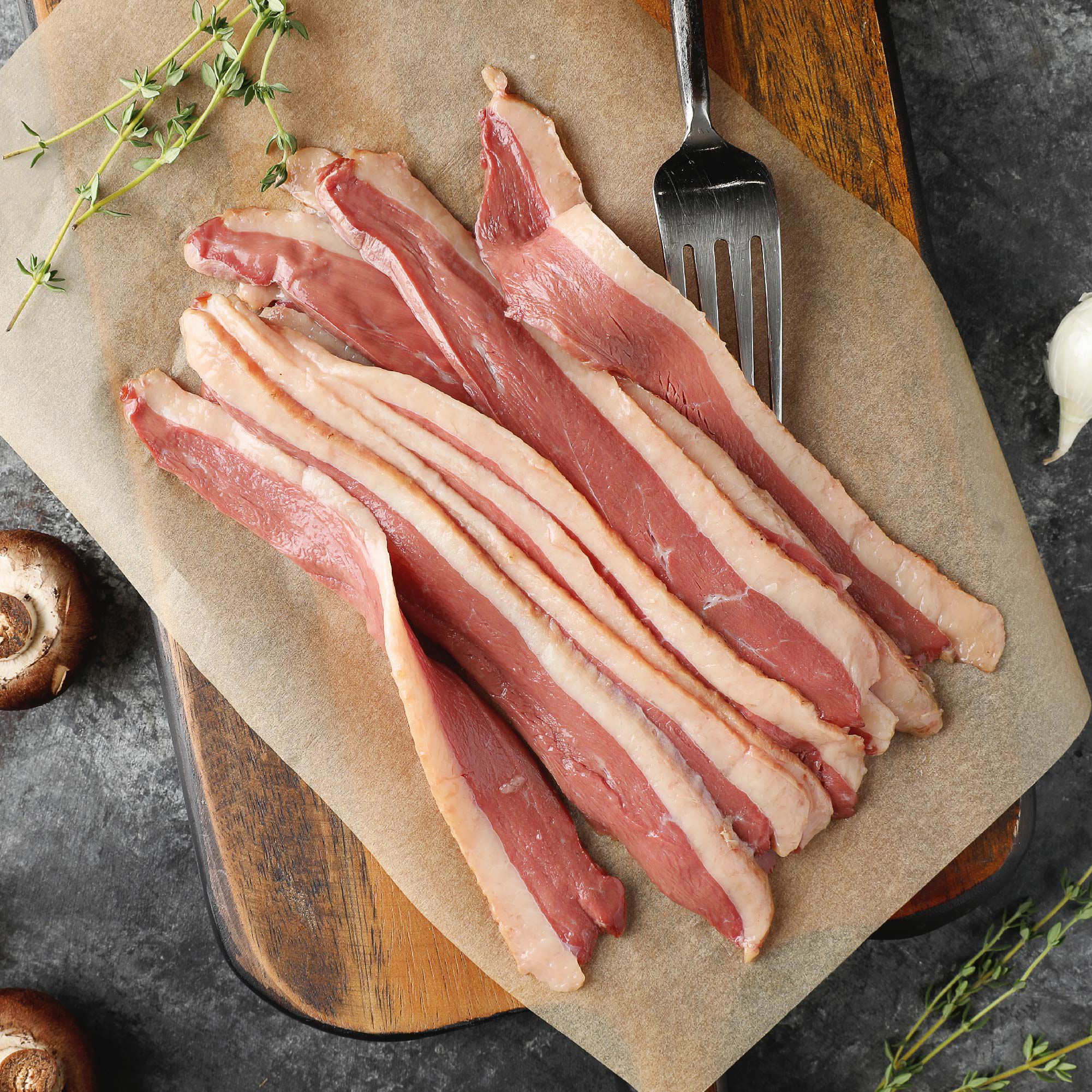 Uncured Smoked Duck Bacon