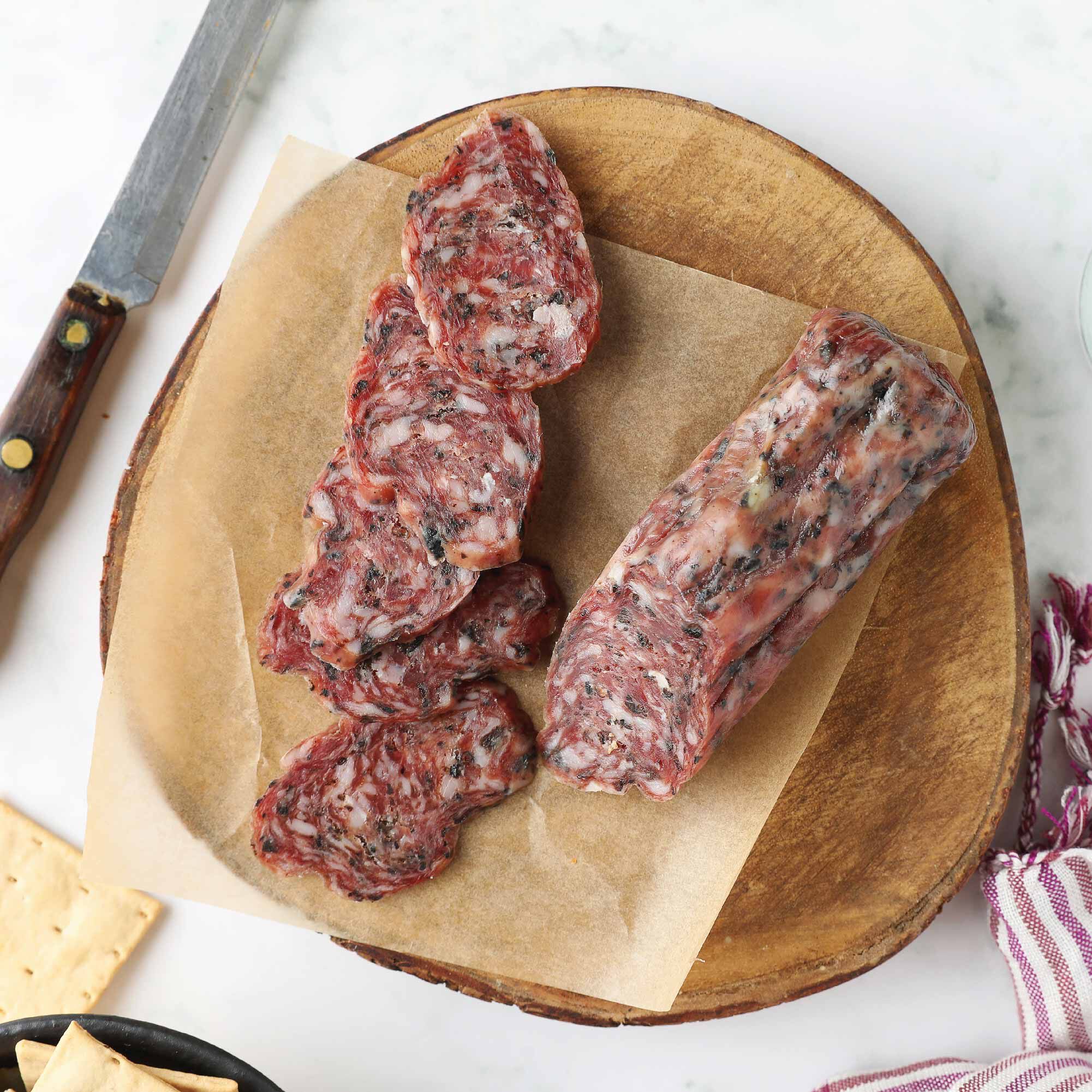 Artisanal Dry-Cured Pork Saucisson Sec with Truffles