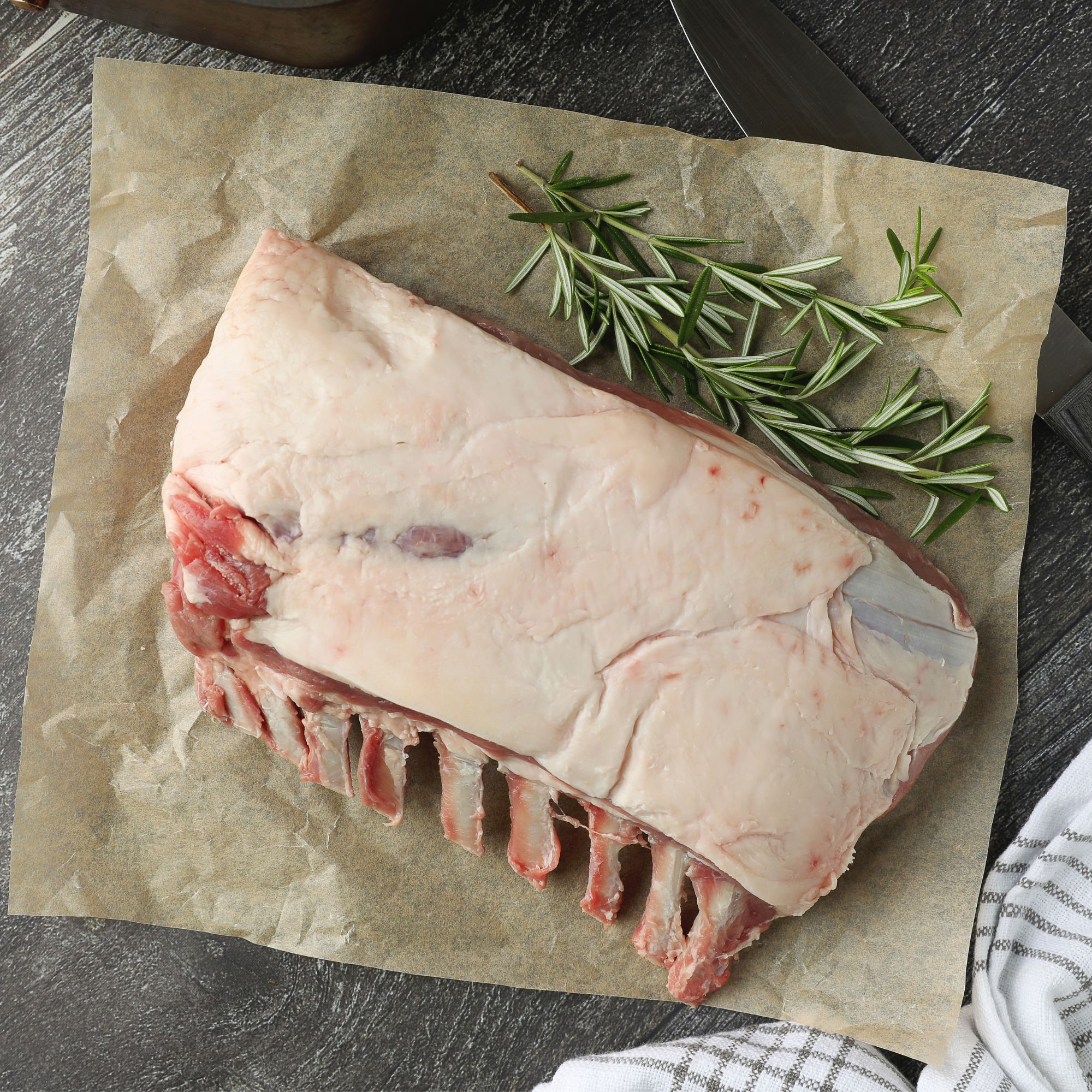 Wild Boar Rib Rack, Frenched 3 Wild Boar Rib Rack, Frenched