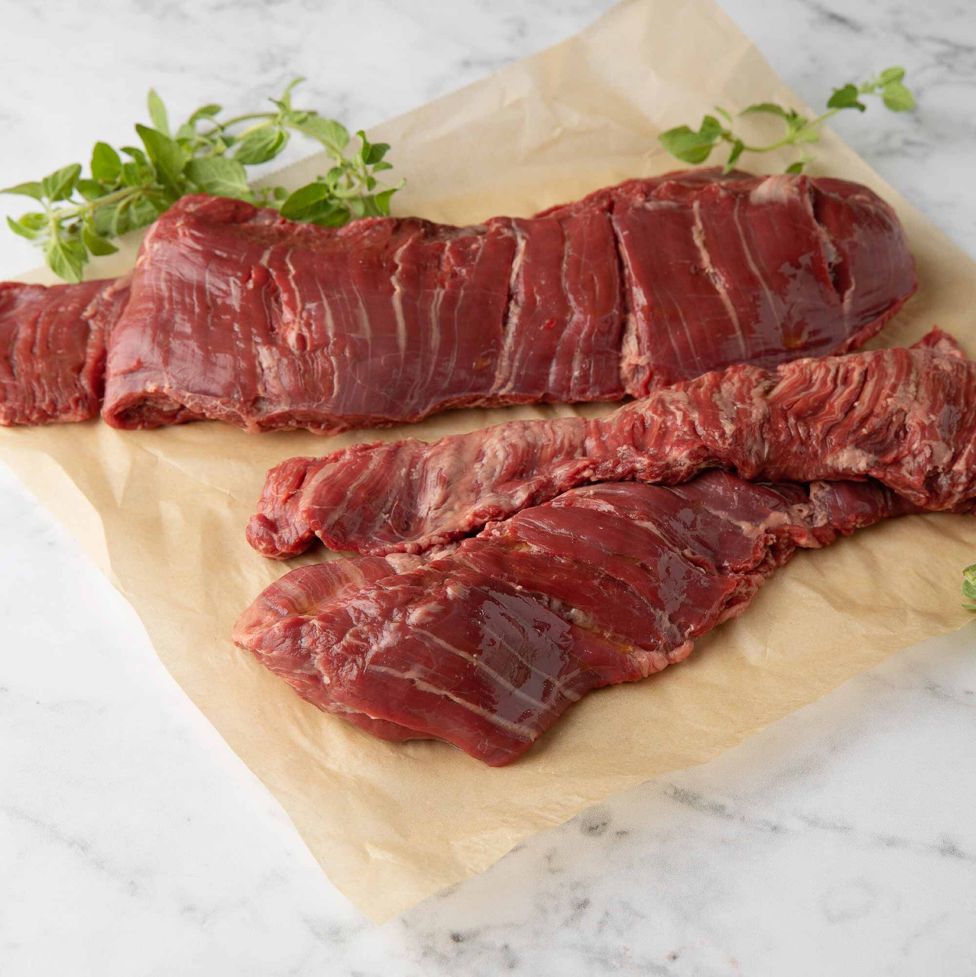 Grass-Fed Beef Outside Skirt Steak, Semi-Peeled